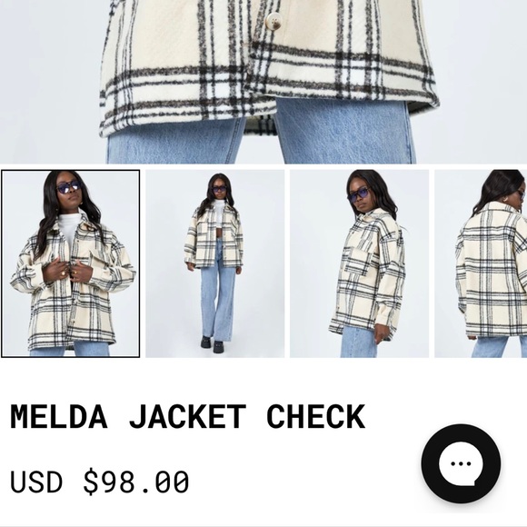 Princess Polly Melda Jacket Check in Beige / Black - Picture 5 of 7